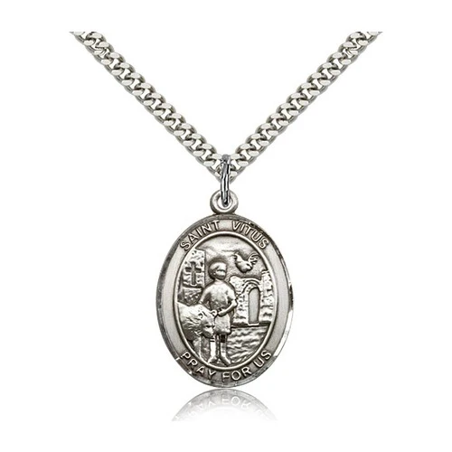 St. Vitus Pendant with Chain, Bliss, Sterling Silver
