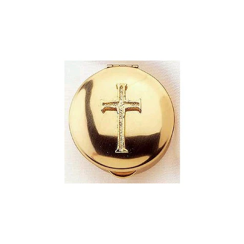 Stamped Pyx with Gold Latin Cross