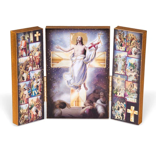 Stations of the Cross Wood Triptych - 5"