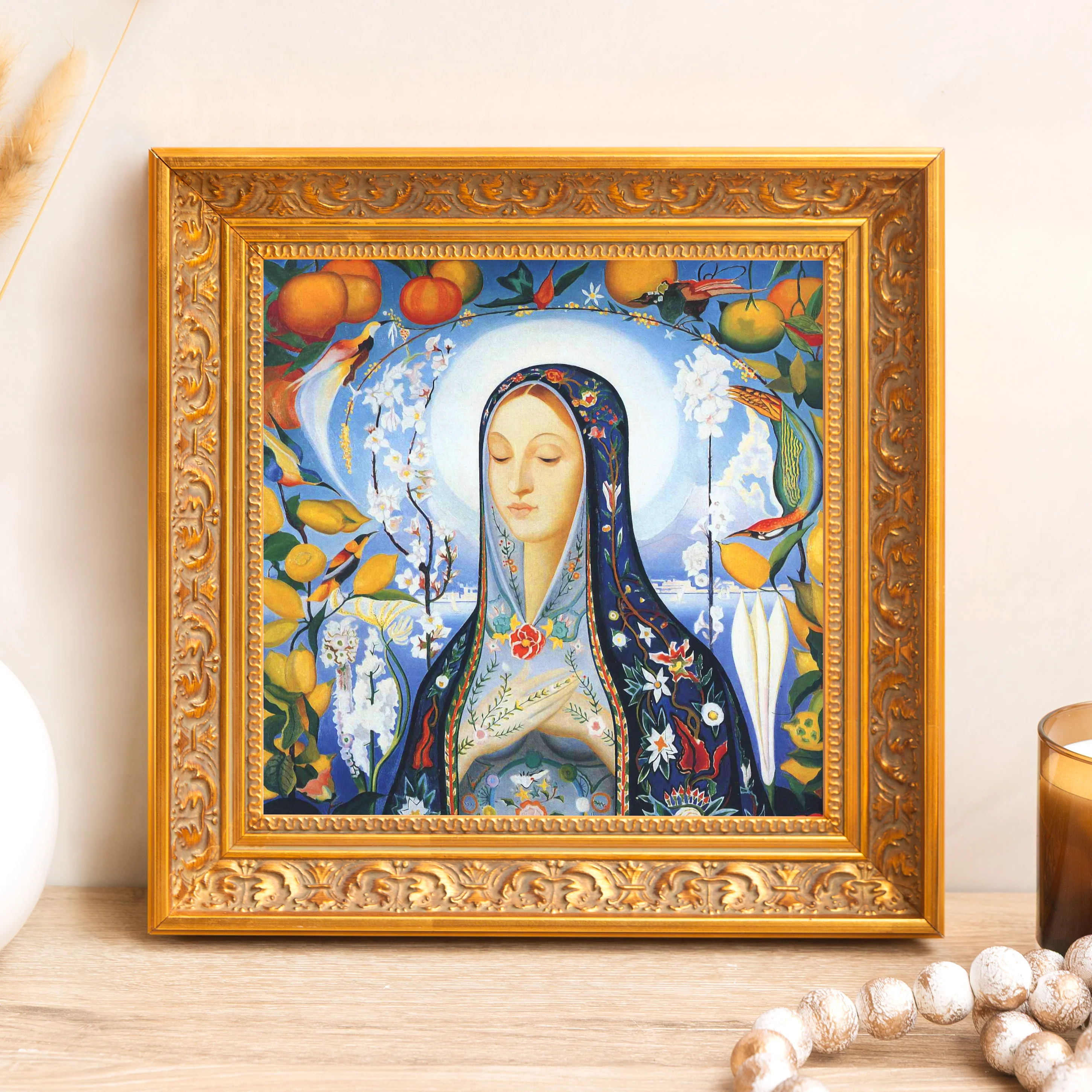 Stella's The Virgin Framed Canvas - Sacred Mini Collection