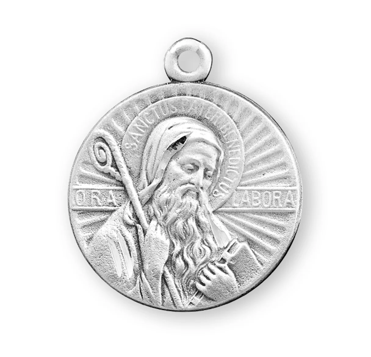 Sterling Ora Et Labora St. Benedict Medal Necklace - Image 2
