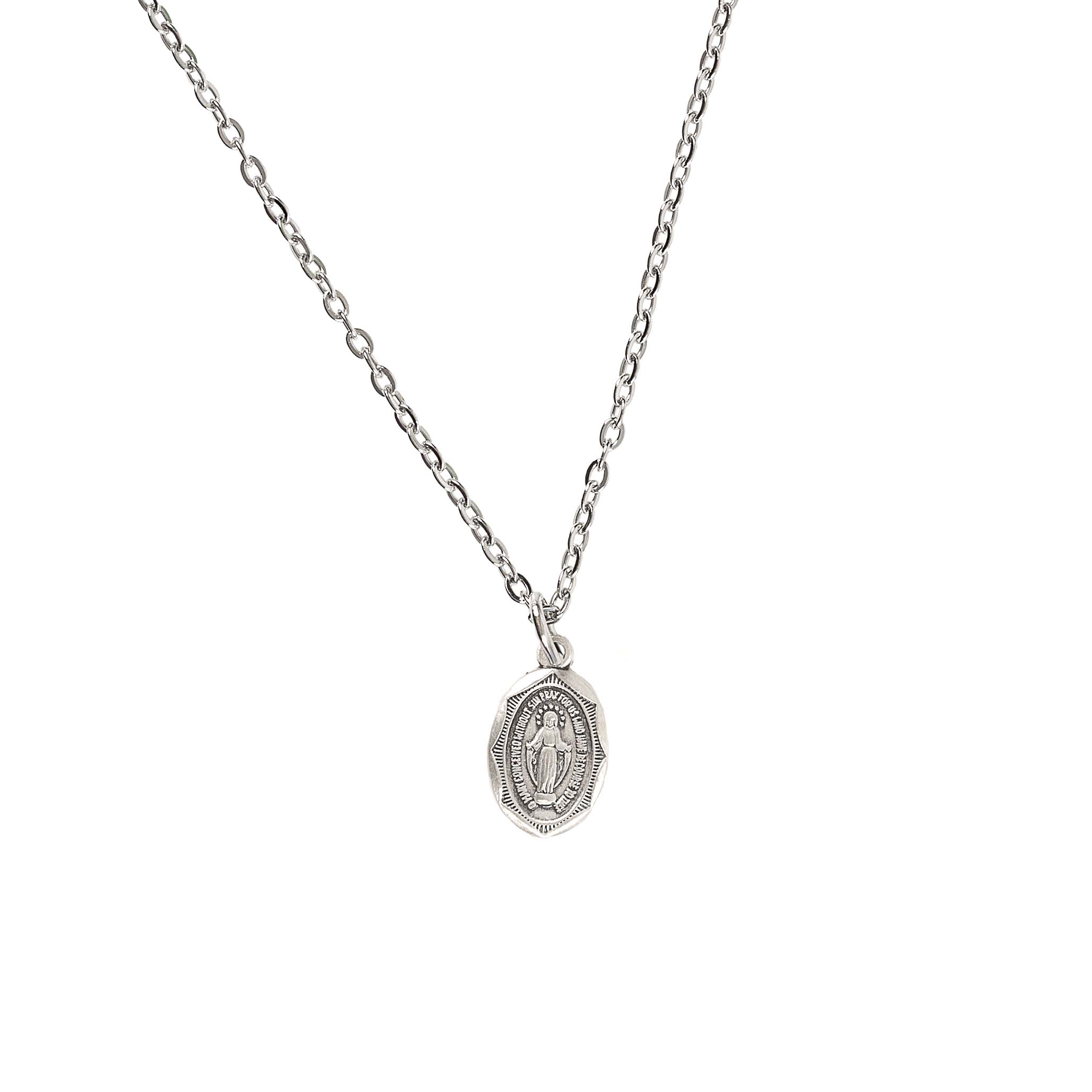 Sterling Petite Miraculous Medal Necklace - Image 2