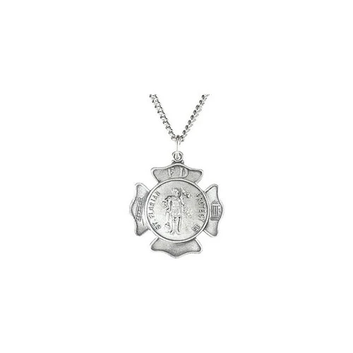 Sterling Silver 16.75mm St. Florian 18" Necklace