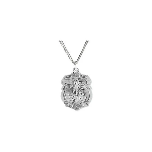 Sterling Silver 27x21mm St. Michael Medal