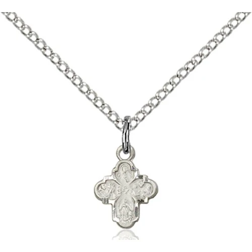 Sterling Silver 4-Way Pendant 3/8 X 1/4"