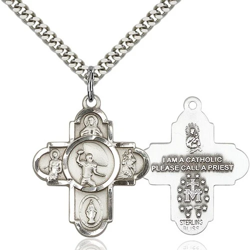 Sterling Silver 5-Way / Football Pendant - Image 2