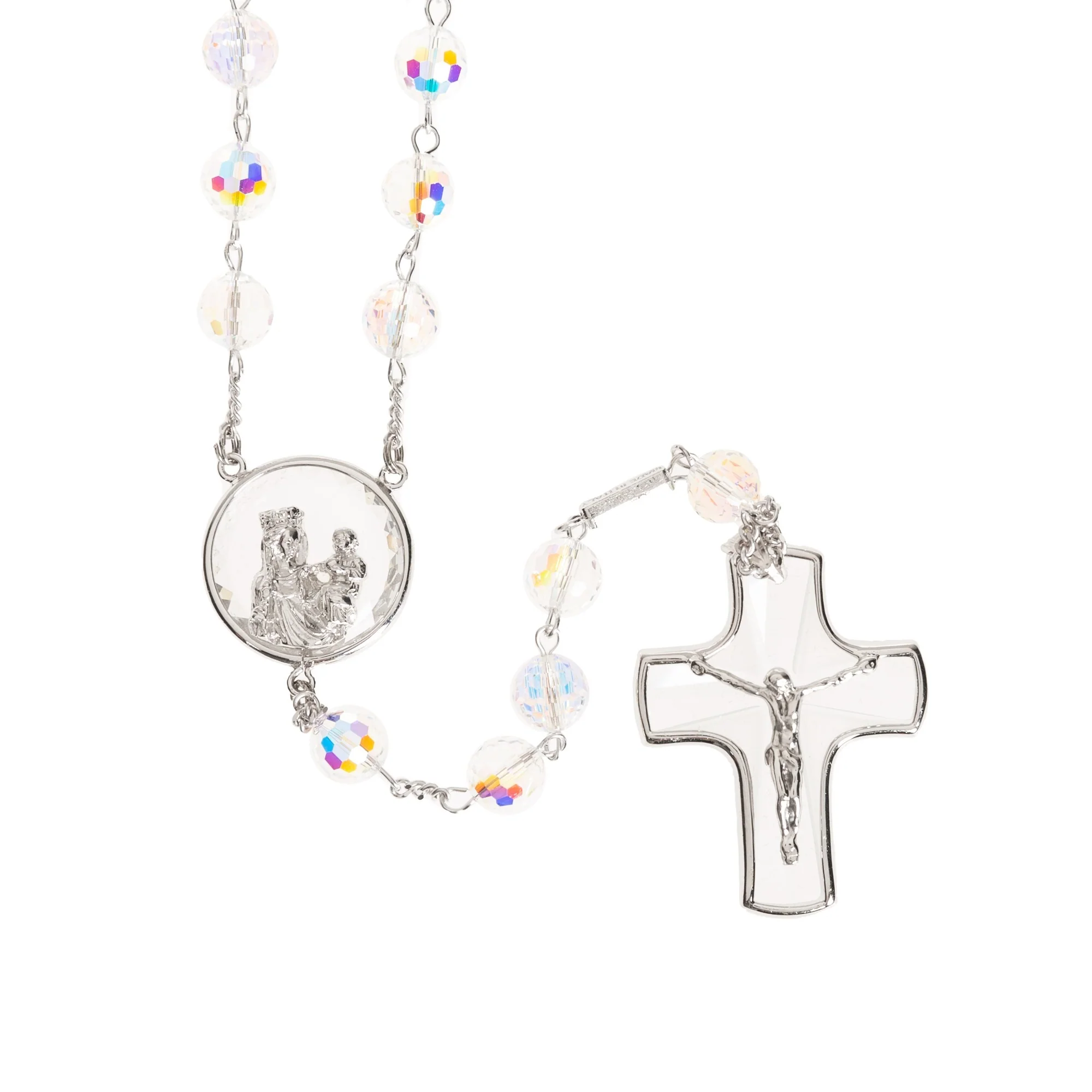 Sterling Silver Aurora Borealis Lourdes Rosary - Image 2
