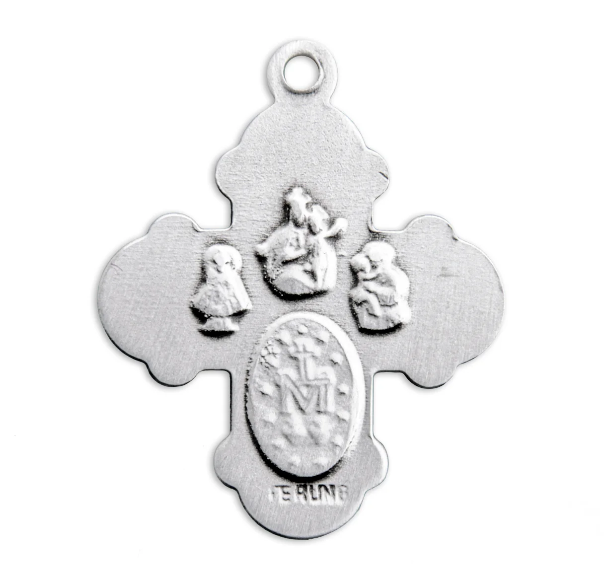Sterling Silver Budded 4-Way Medal Necklace - Image 2