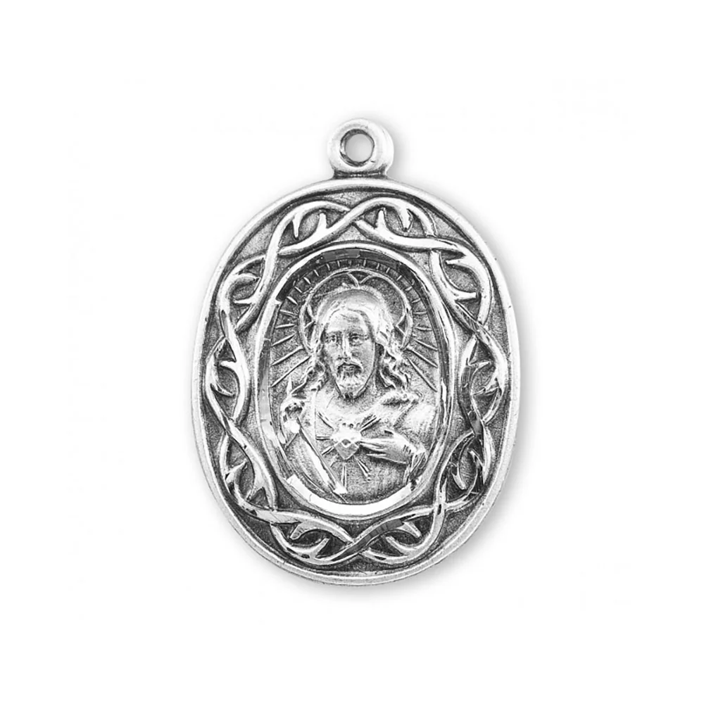Sterling Silver Crown of Thorns Scapular Necklace - Image 2