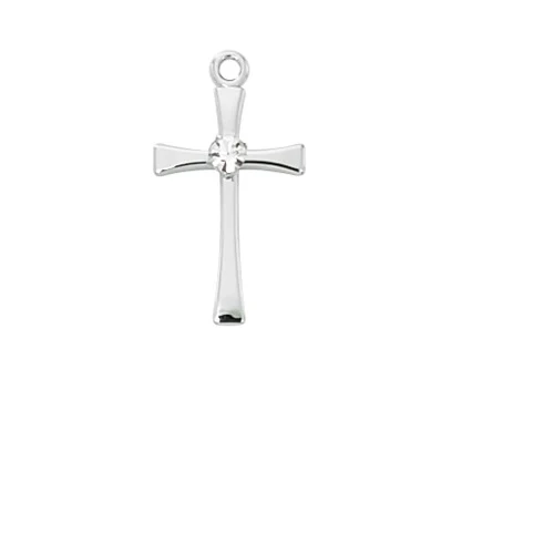 Sterling Silver & Crystal Cross Necklace
