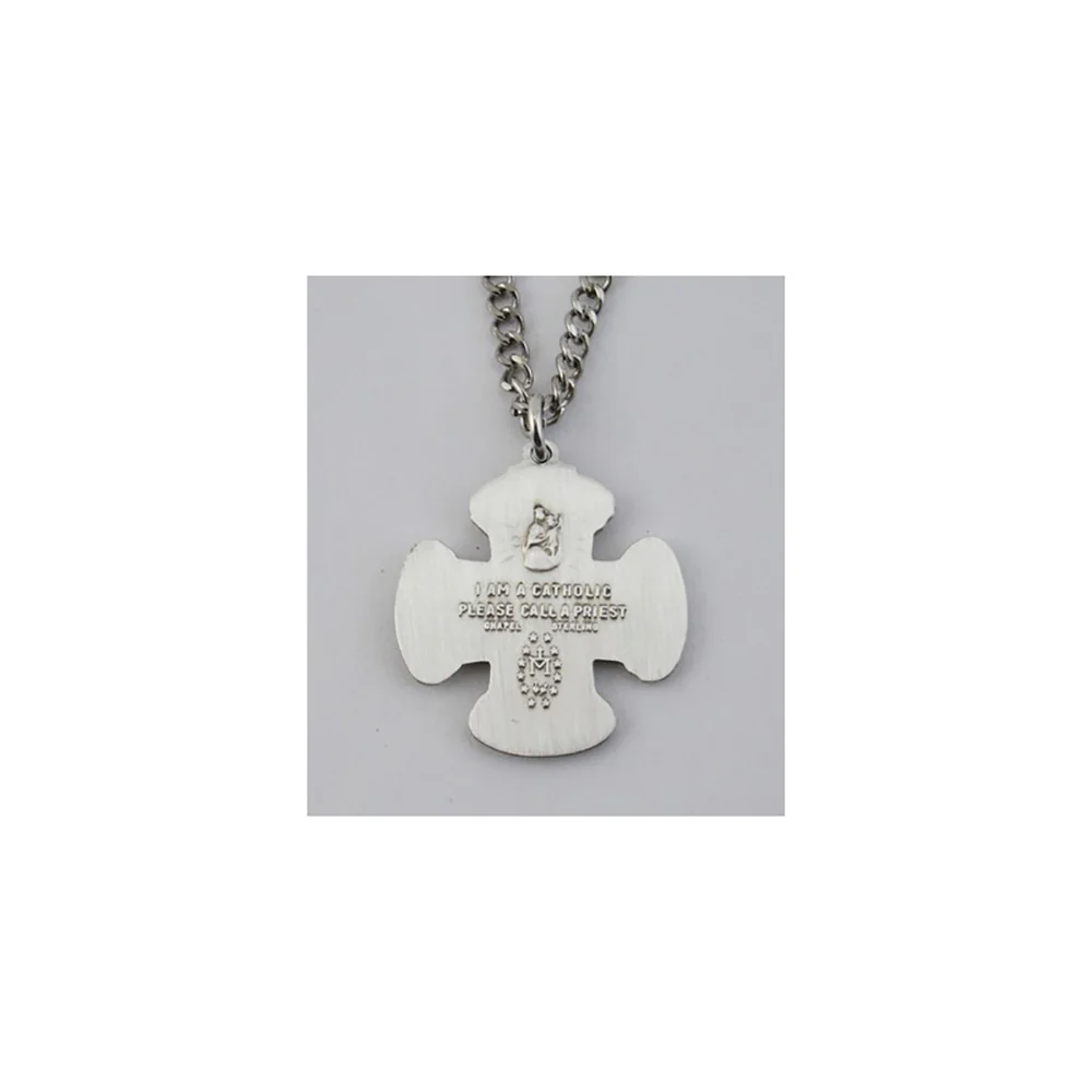 Sterling Silver Four-Way Medal on 24 inch chain - 2064982 - Image 2