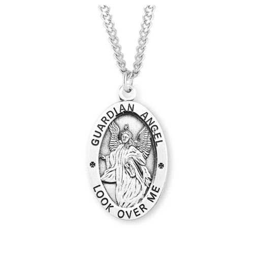 Sterling Silver Guardian Angel Medal