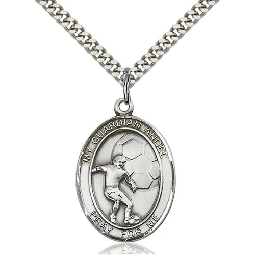 Sterling Silver Guardian Angel/Soccer Pendant - Image 2