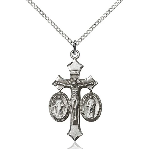 Sterling Silver Jesus, Mary & Joseph Pendant