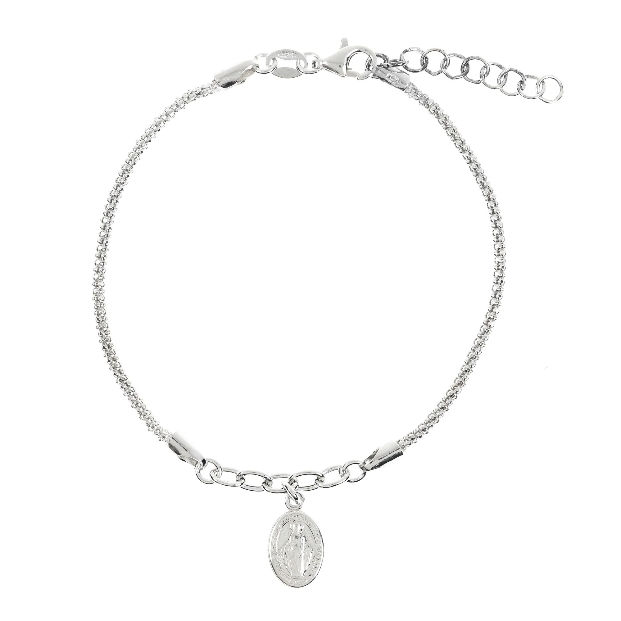 Sterling Silver Miraculous Medal Bracelet - Image 3