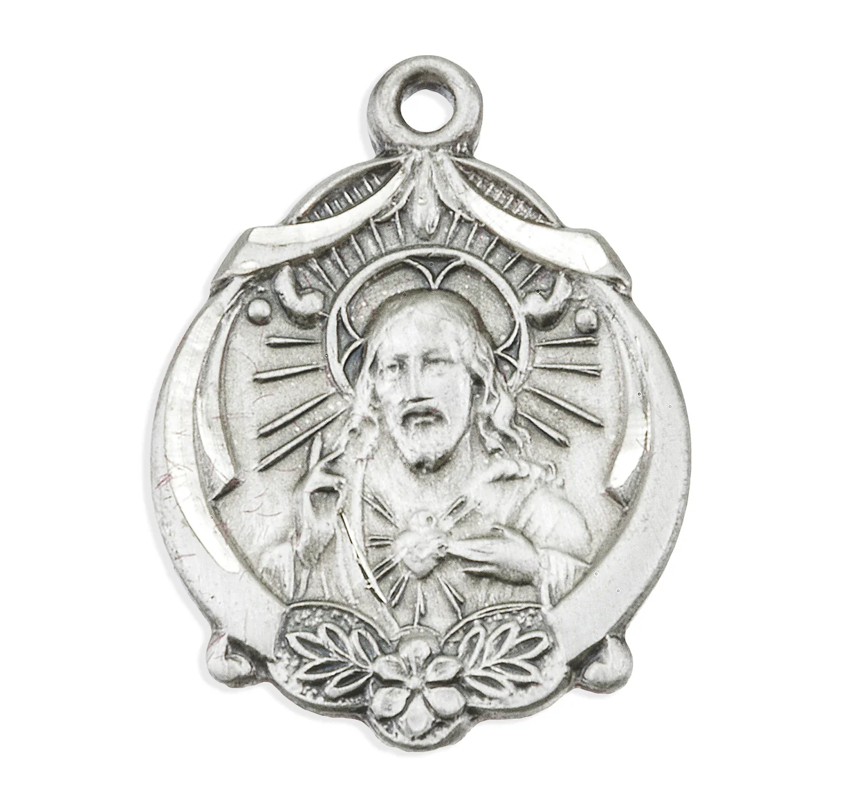 Sterling Silver Sacred Heart Scapular Medal - Image 3