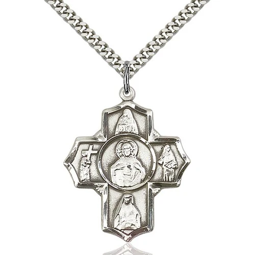 Sterling Silver Scapular 4-Way Pendant