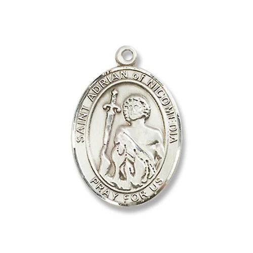 Sterling Silver St. Adrian of Nicomedia Pendant w/ Chain