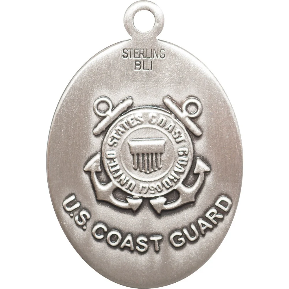Sterling Silver St. George Pendant w/ US Coast Guard - Image 2