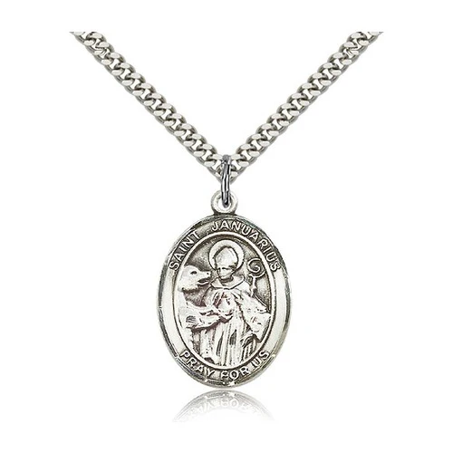 Sterling Silver St. Januarius Pendant w/ chain