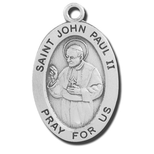 Sterling Silver St. John Paul II Medal on 20" Chain