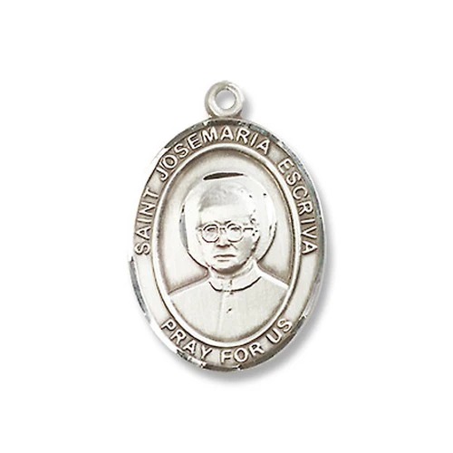 Sterling Silver St. Josemaria Escriva Pendant w/ Chain