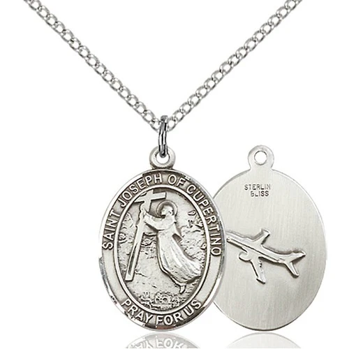 Sterling Silver St. Joseph of Cupertino Pendant w/ Chain