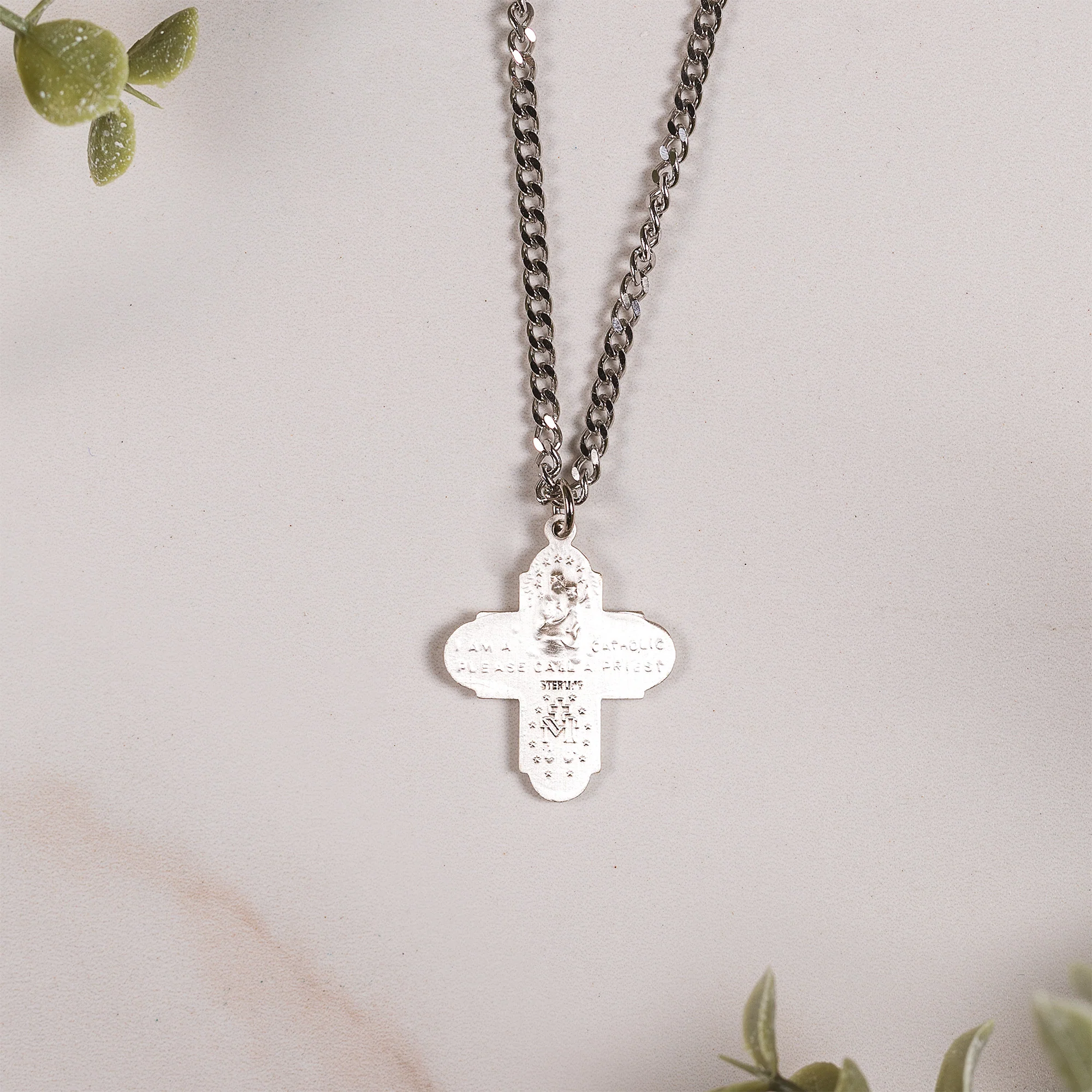 Sterling Silver St. Jude 4-Way Medal Necklace - Image 3