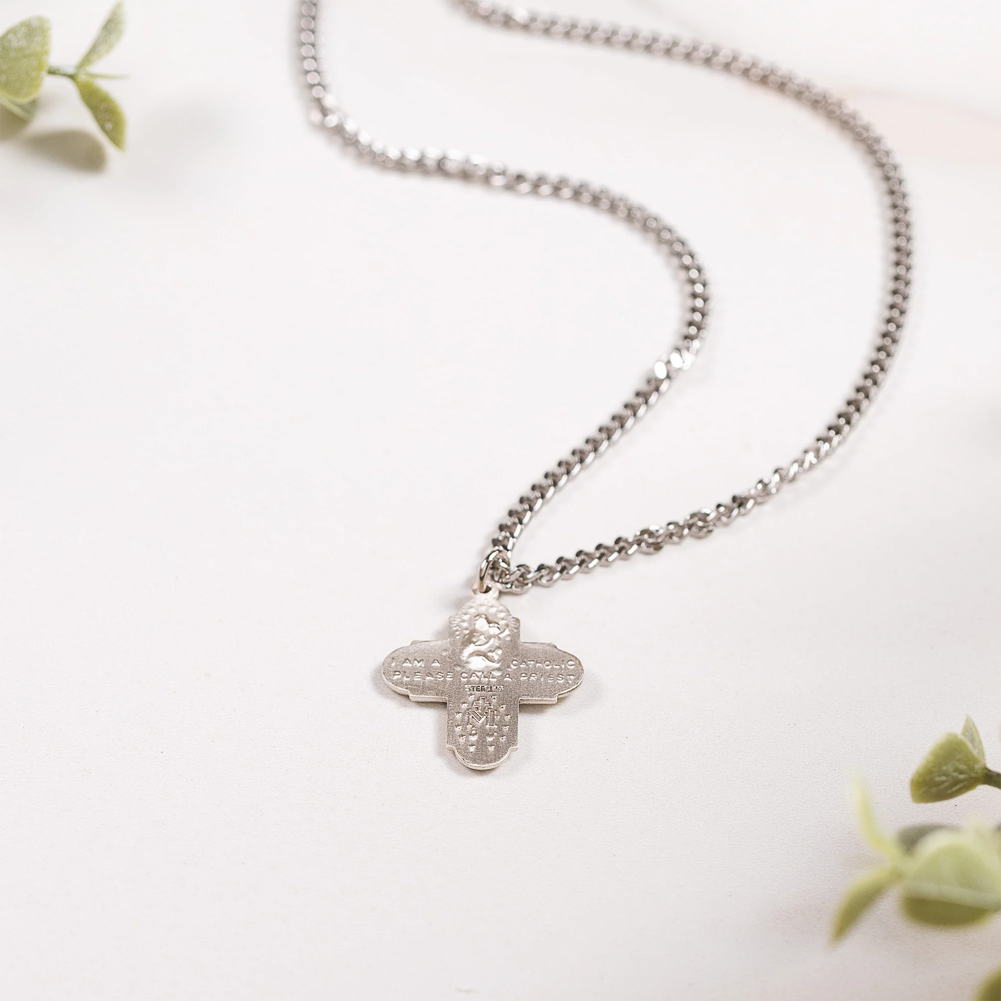 Sterling Silver St. Jude 4-Way Medal Necklace - Image 4