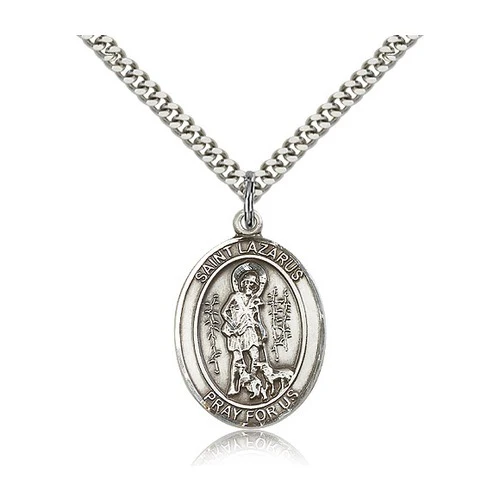 Sterling Silver St. Lazarus Pendant w/ chain