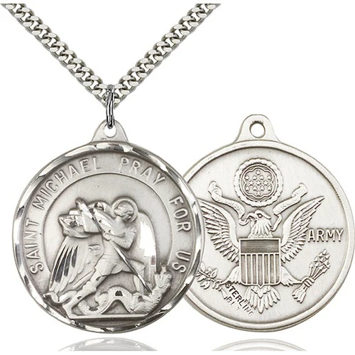Sterling Silver St. Michael / Army Pendant