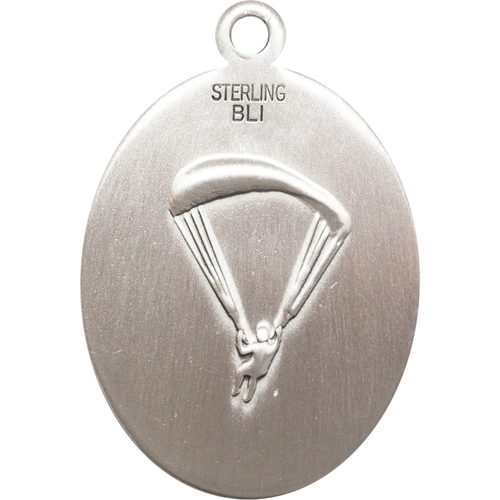 Sterling Silver St. Michael / Paratrooper Pendant w/ chain - Image 2