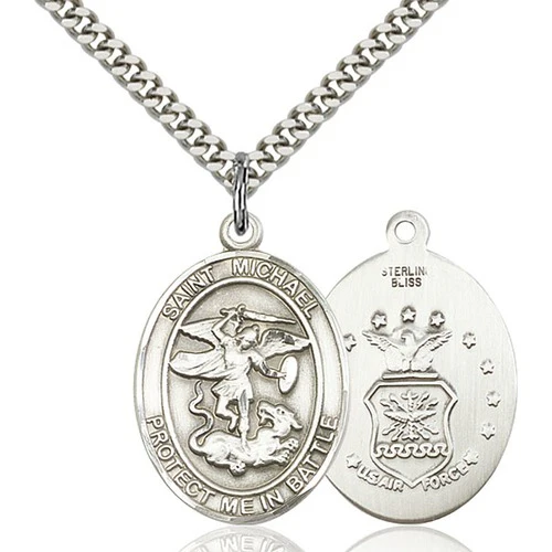 Sterling Silver St. Michael Pendant/Air Force
