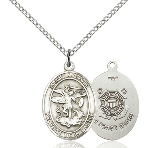 Sterling Silver St. Michael the Archangel Pendant / Coast Guard