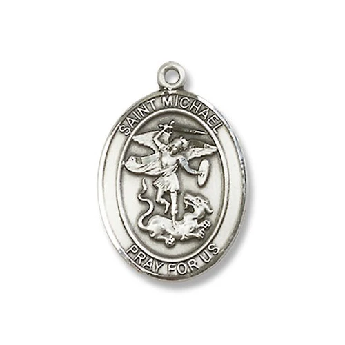 Sterling Silver St. Michael the Archangel Pendant w/ Chain