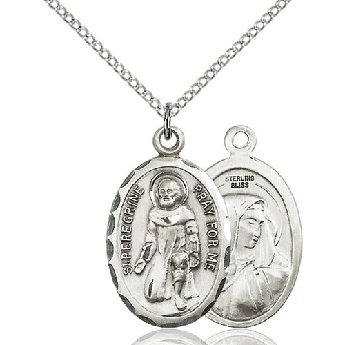 Sterling Silver St. Peregrine Pendant - 2508019