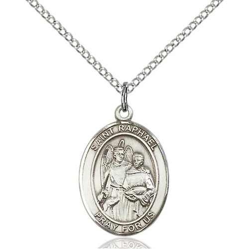 Sterling Silver St. Raphael the Archangel Pendant - 2507962