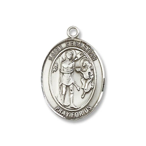 Sterling Silver St. Sebastian Pendant w/ Chain