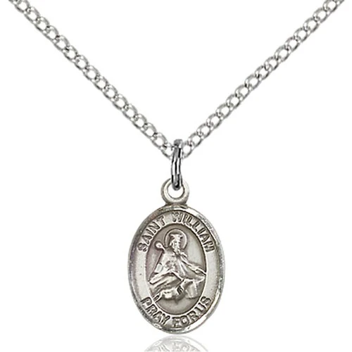 Sterling Silver St. William of Rochester Petite Pendant