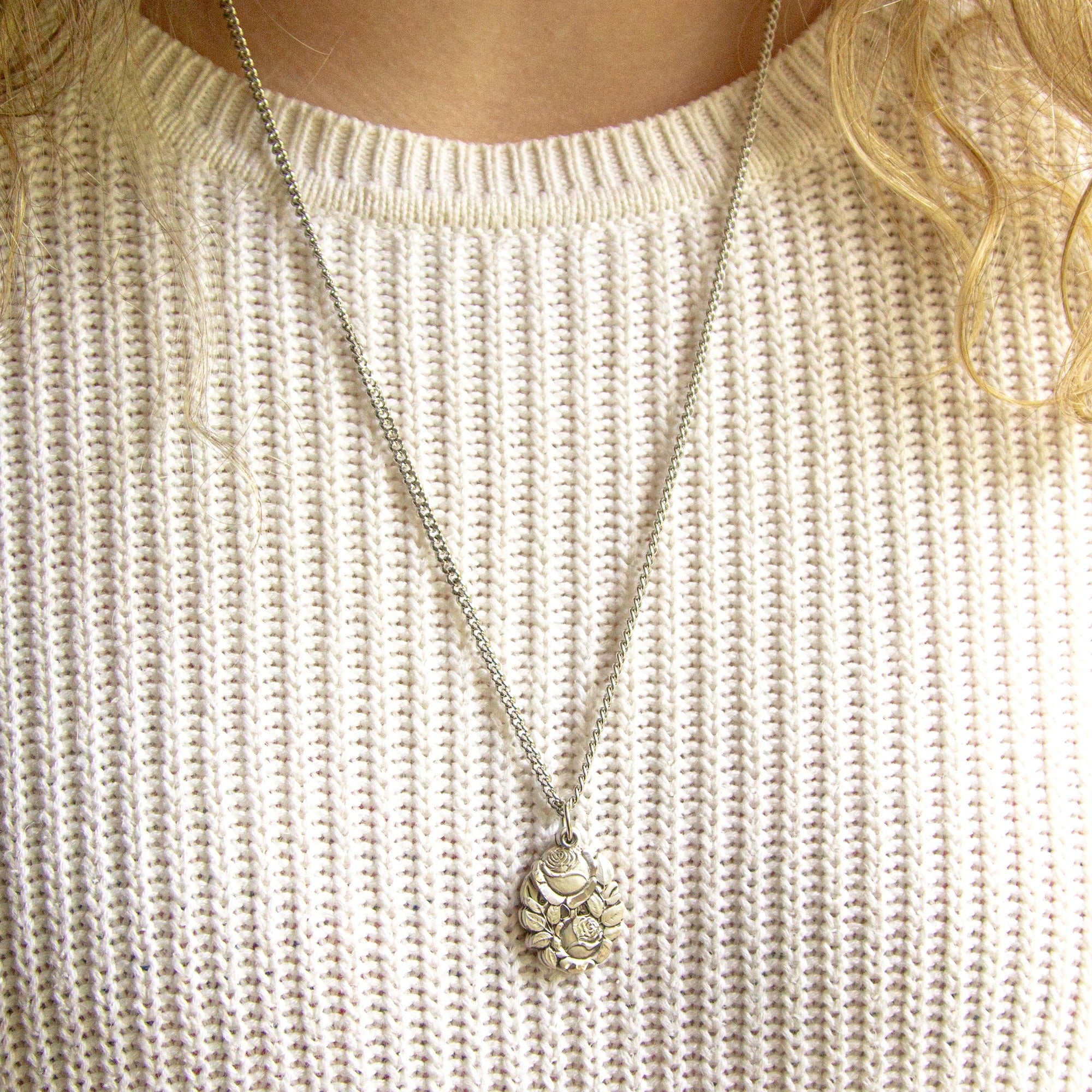 Sterling Silver Two Part Slide Miraculous Medal - 24" Chain - Image 3
