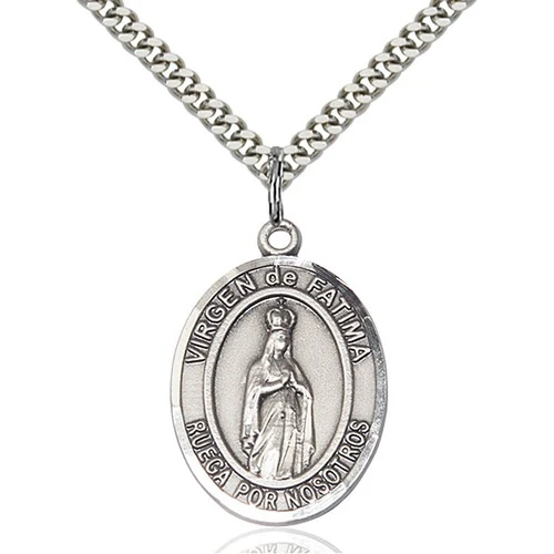 Sterling Silver Virgen de Fatima Pendant - 2512009