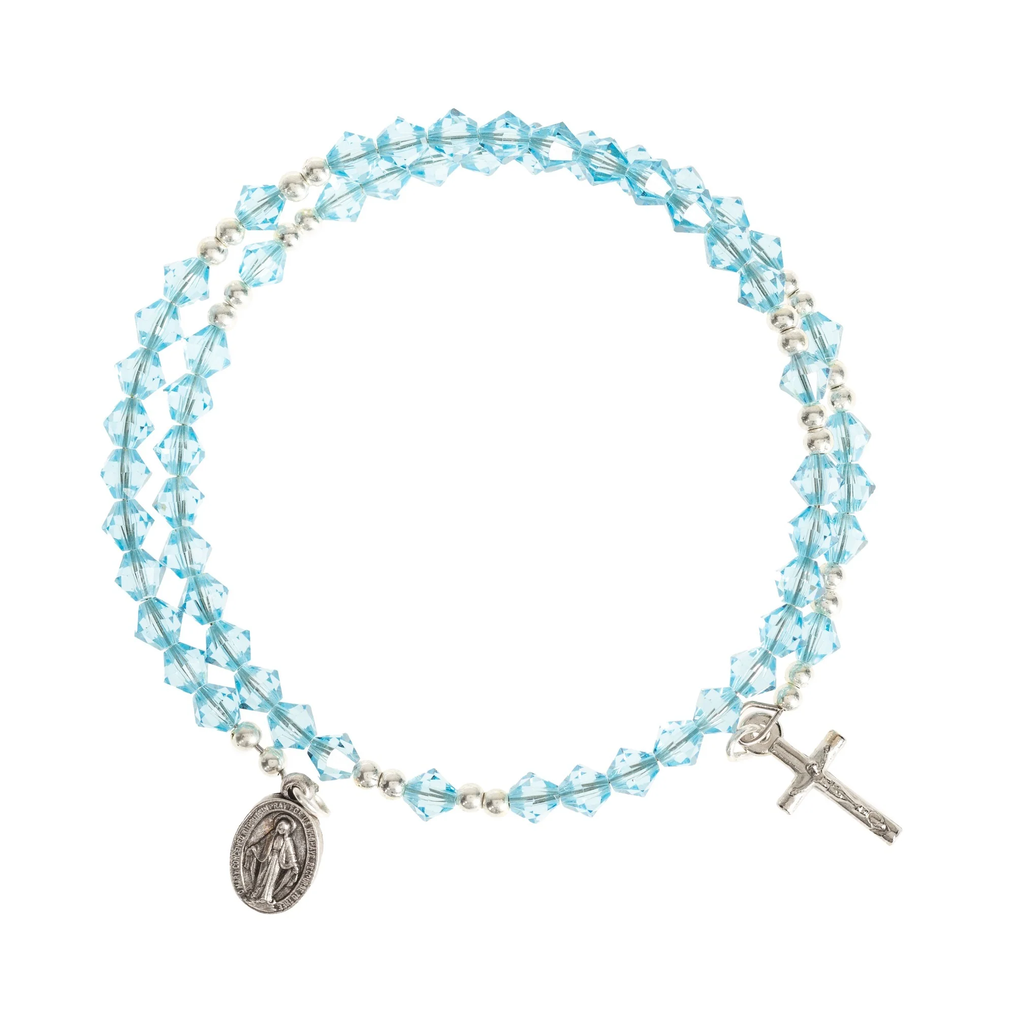 Swarovski Aqua Rosary Wrap Bracelet - Image 2