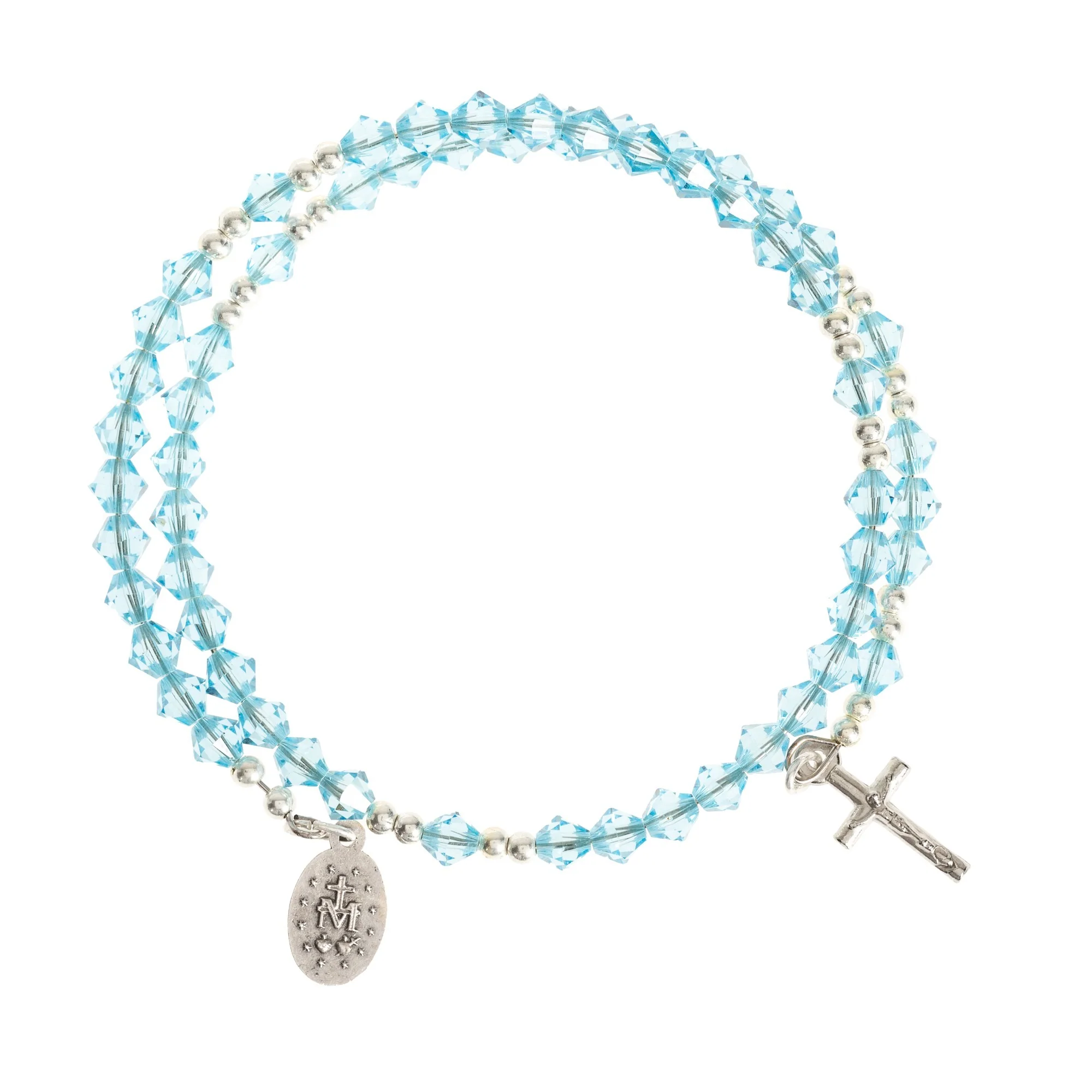 Swarovski Aqua Rosary Wrap Bracelet - Image 3