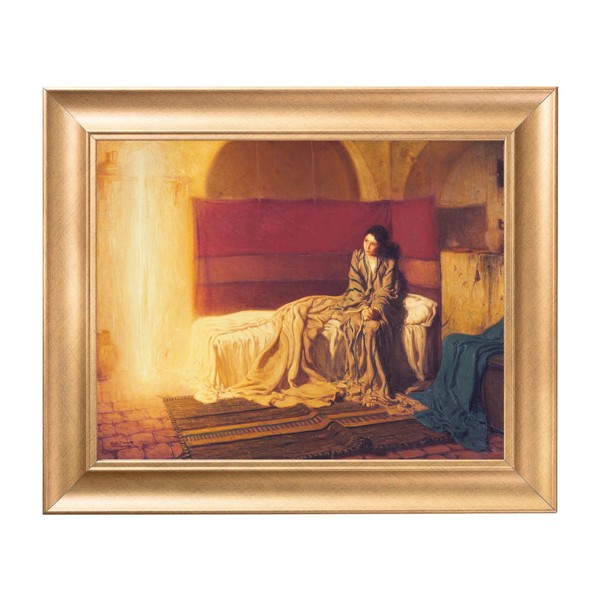 Tanner's The Annunciation Antique Gold Framed Print - Multiple Sizes - Image 3