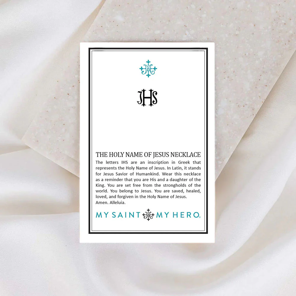 The Holy Name of Jesus Necklace - Gold/White - Image 3