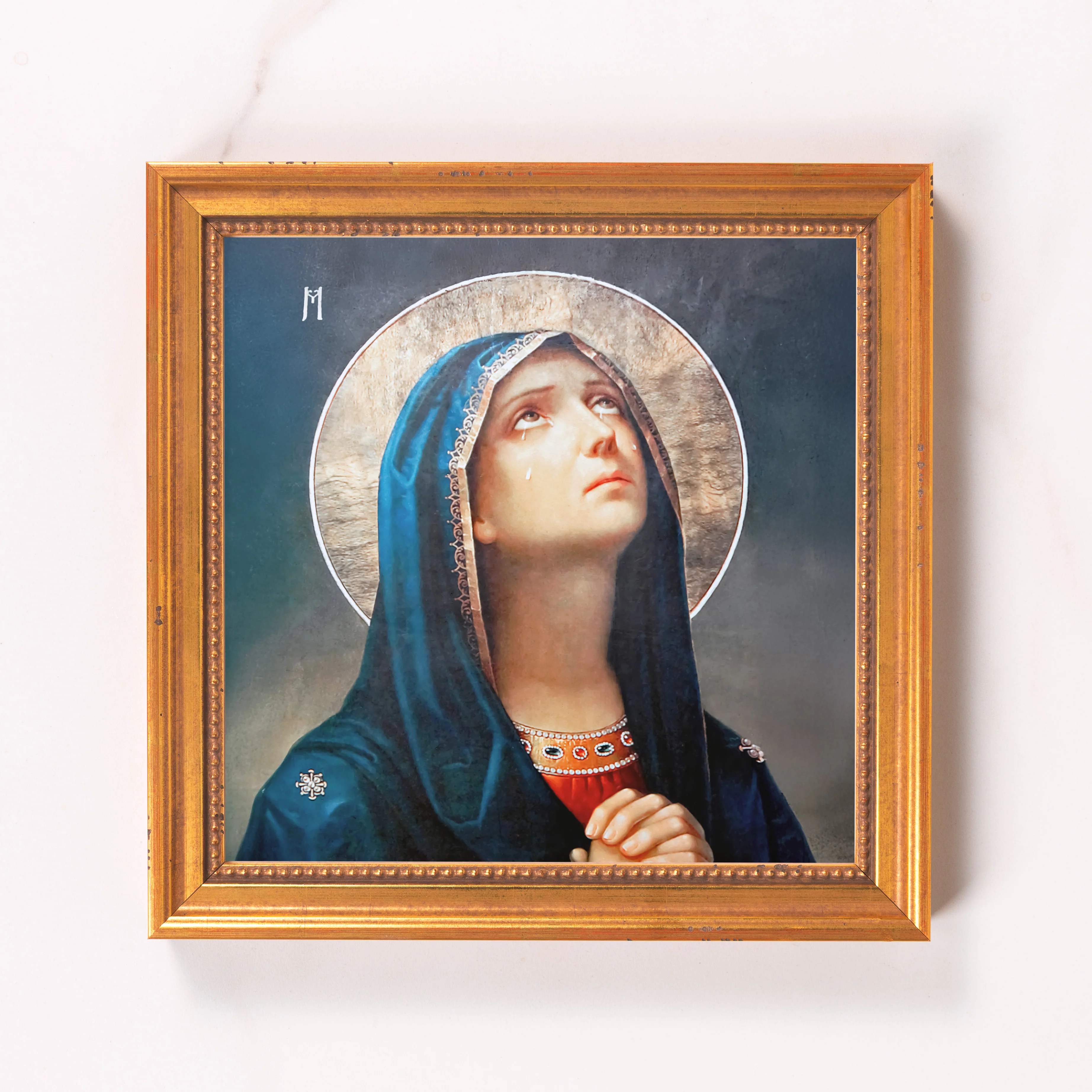 Our Lady of Sorrows in Prayer Framed Canvas - Sacred Mini Collection - Image 6