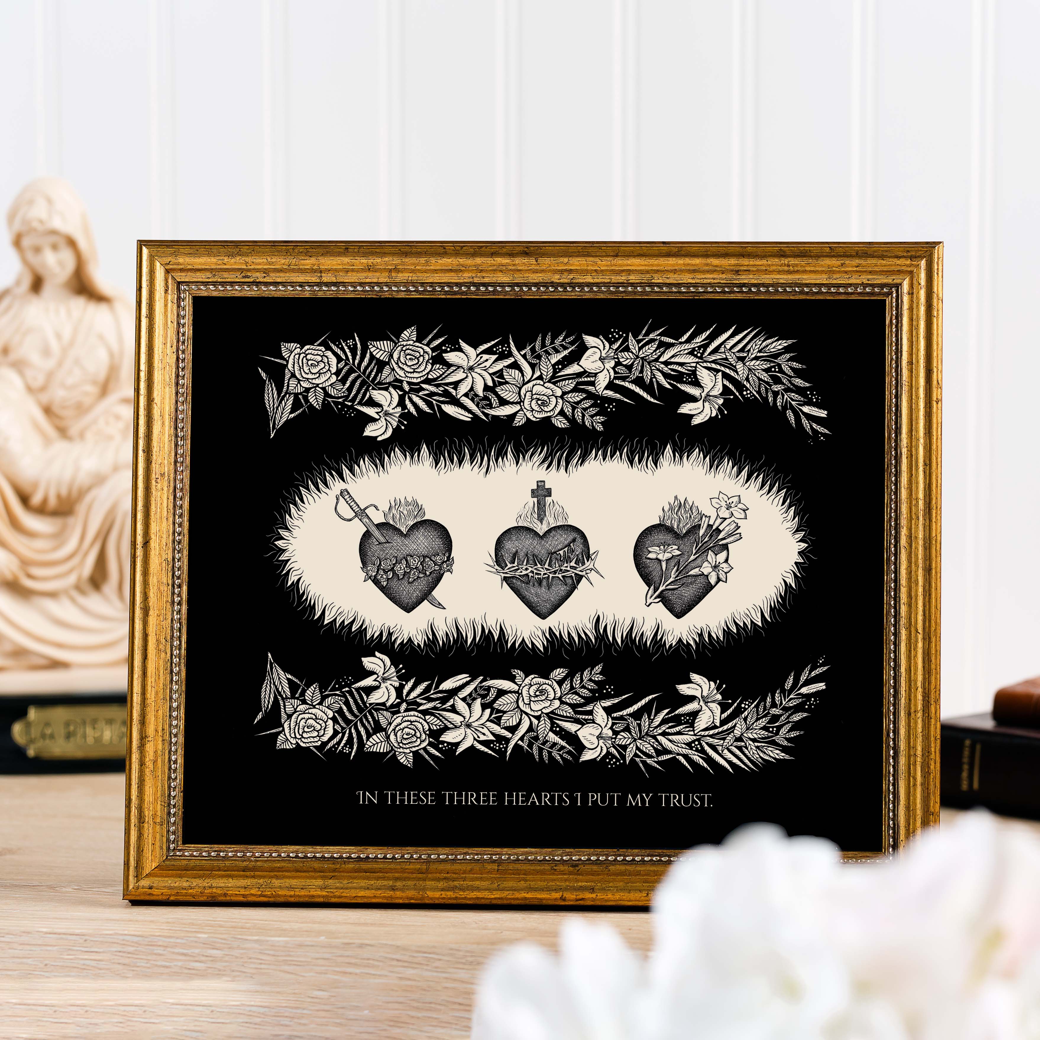 Three Hearts Framed Print - 8x10 - Image 2
