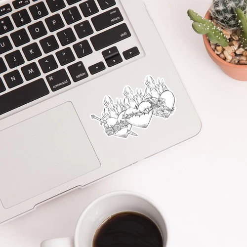 Three Hearts Holy Family Vinyl Sticker - Image 2
