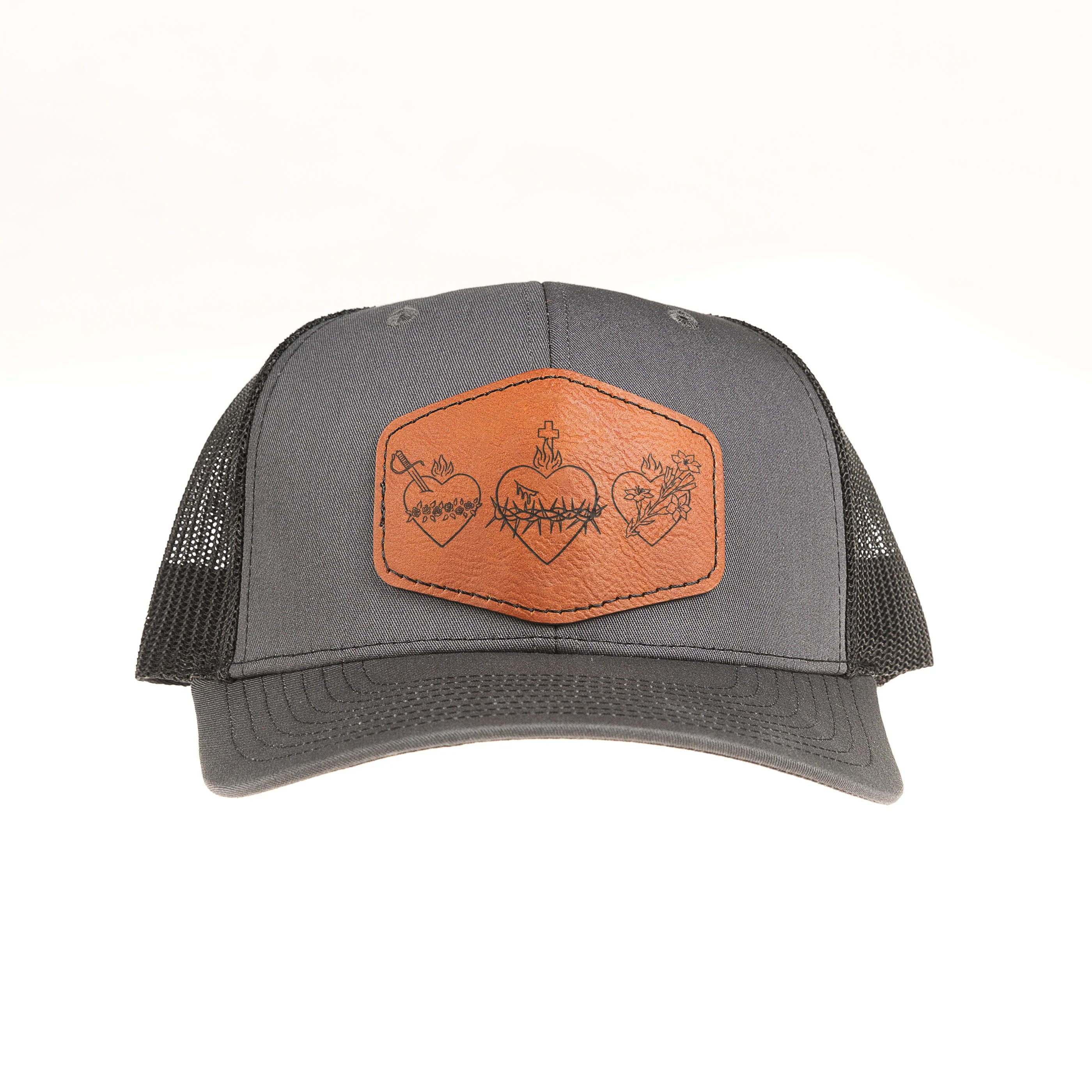 Three Hearts Leather Patch Ball Cap - Image 3