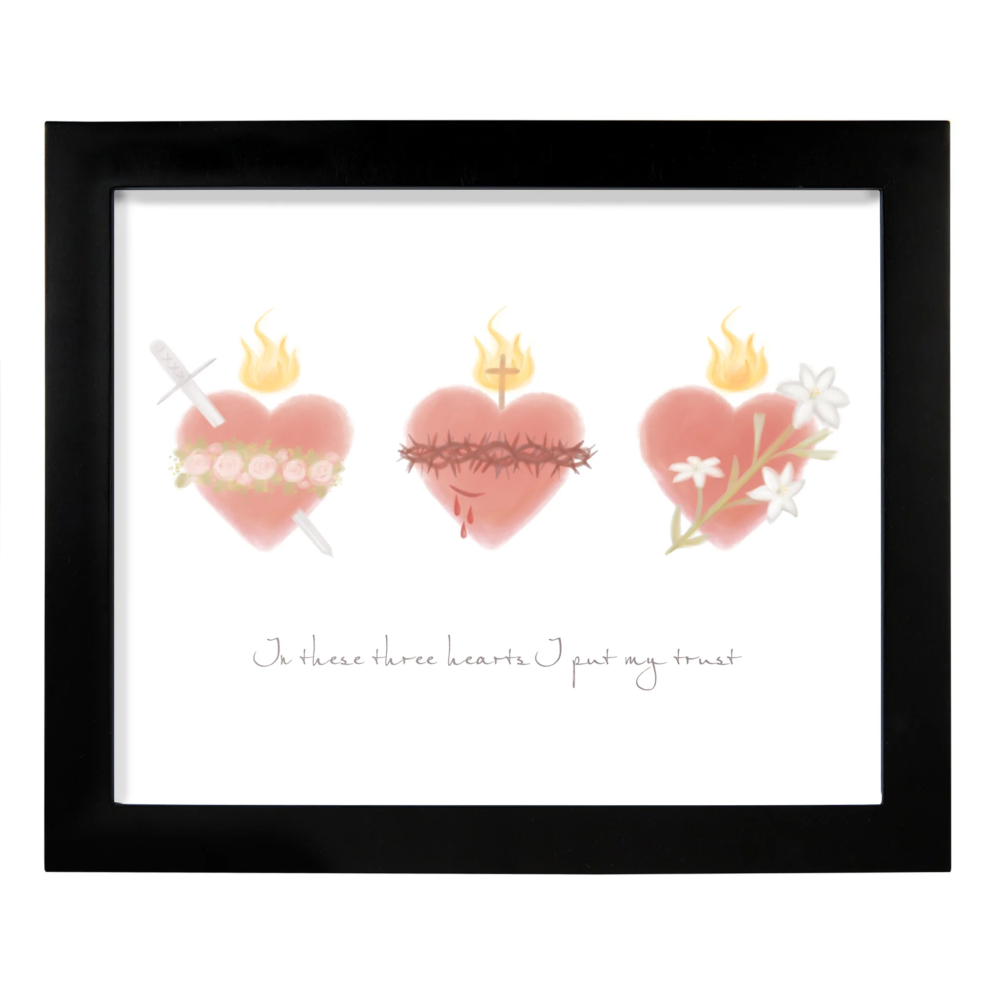 Three Hearts Watercolor Print - Image 2